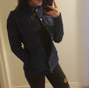 Dark navy blue diamond stitch jacket